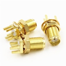 2pcs SMA Female Nut Bulkhead Solder PCB Clip Edge Mount RF Connector High Quali