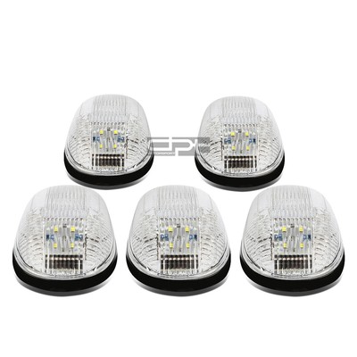 5-Piece Chrome Cab Roof Running Lights For 1999-2001 Dodge Ram - White LED