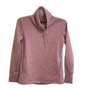 quilted cowl neck pullover