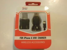 3 Piece Iphone charging kit for home and auto brand new in original package 