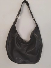 Damen Schultertasche Halbmond Leder Schwarz m...