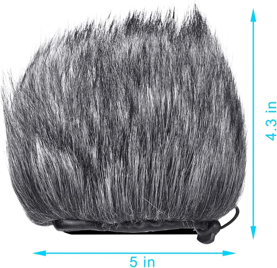 Manguito de parabrisas exterior peludo, filtro pop/protector de cubierta de viento para zoom H5, puerto H6 Foto 3 de 4