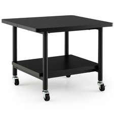 2-Tier Rolling Under Desk Printer Cart Machine Stand Storage Rack Home Office