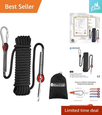 Durable 33FT High-Strength Climbing Rope   Ideal for Outdoor Rescue & Rappelling