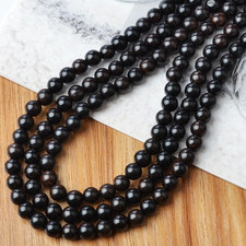 6Mm Natural Wooden round Loose Beads Jewelry Making with Thread 200 Pcs Black E