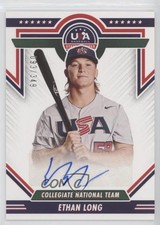 2022 Panini USA Baseball Stars & Stripes Blue Ink 93/349 Ethan Long Auto 0hz1