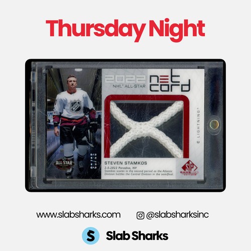 2022 SP GAME USED #ASN-SS STEVEN STAMKOS NHL ALL-STAR NET CORD RELIC /35