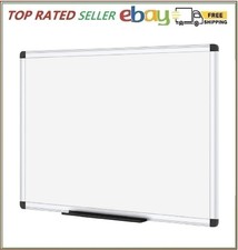 VIZ-PRO Magnetic Dry Erase Board, 36 X 24 Inches, Silver Aluminium Frame