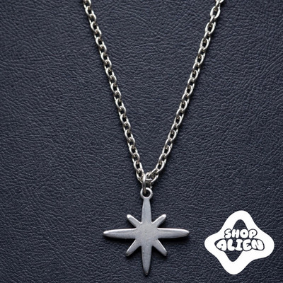 Silver Star Necklace, Whimsical North Star Y2K Charm Necklace Women s Men s