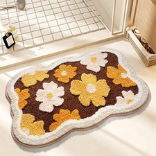 32x20 Inch Cute Extra Soft Flower Absorbent Washable NonSlip Bathroom Mat