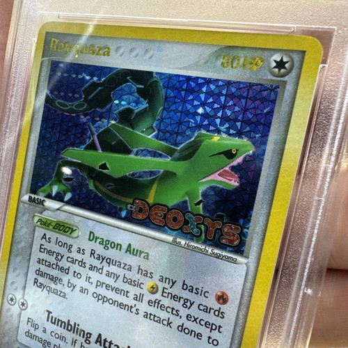 2005 Pokemon EX Deoxys Rayquaza #22 Reverse Holo Foil timbrato PSA 9 come nuovo - Foto 10 di 10