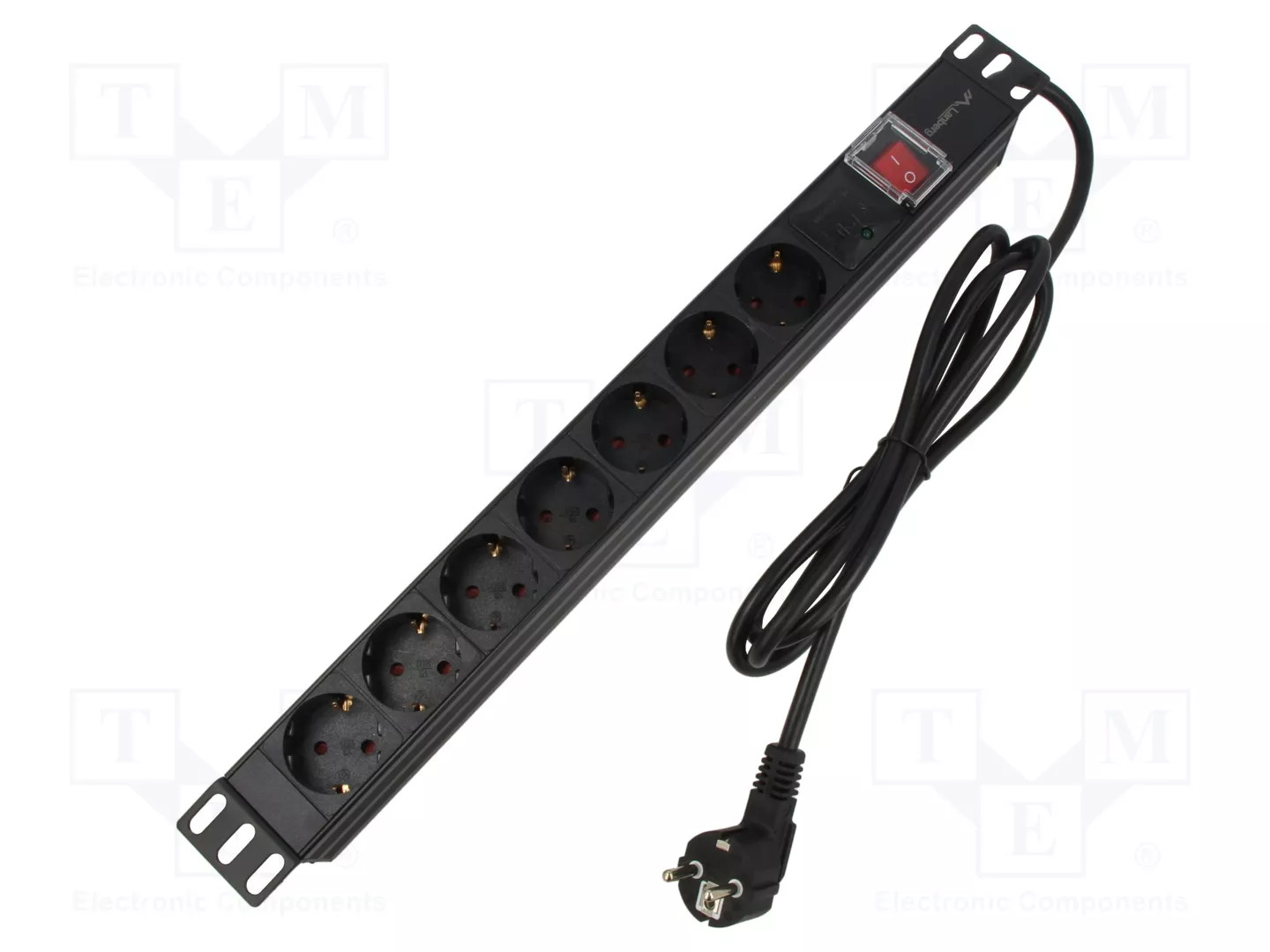 PDU-07F-0200-BK PDU RACK 19"" 1U 16 A 8x 230 V PL 2M negra - Imagen 2