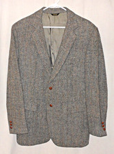 Harris Tweed Sport Coat Vintage Blazer Scotland Wool 44L