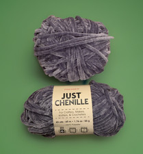 Lot of Two New Skeins PREMIER Just Chenille Yarn Gray Weight 6 Super Bulky