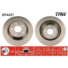 2x TRW Scheibenbremse hinten A2204230212 A220423021264 26011119