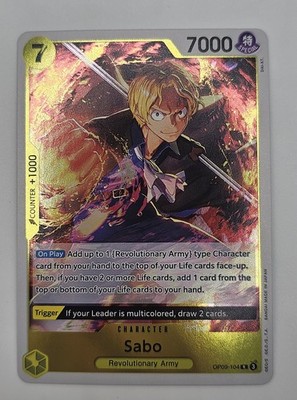 Bandai One Piece CCG Sabo OP09-104 Rare Holo 7000 Power 7 Cost Counter+1000