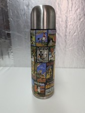 Vintage Raleigh Bicycle Thermos Flask Stainless Steel Retro Bike Ads Faux Leathe