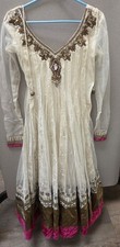 Anarkali suit Women/ Girl S To M Size Embroided Shirt, Pant, Scarf. Some Flaws