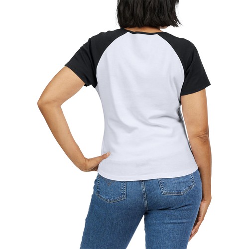 Women's WEAR by Erin Andrews White/Black Chicago White Sox Fitted Henley Raglan - Imagen 5 de 5