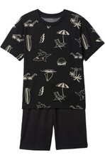 GAP Kids Boys Navy Beach Short Sleeve Shorts Pajama Set Loose Fit Size 8