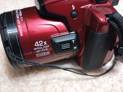 Nikon Coolpix P510 16MP Bridge Digital Camera 42X Optical Zoom Red