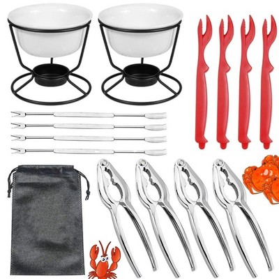 Crab Leg Cracker Tool Butter Warmers for Seafood Crab Leg Crackers Crab Lobst...