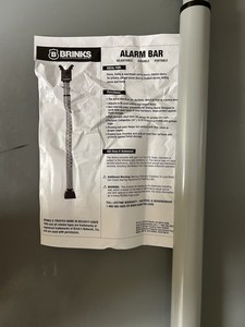 Brinks Adjustable Door Security Alarm Bar, Silver/Black Metal 