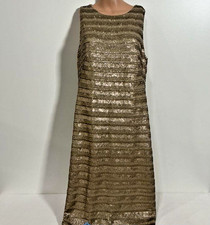 NWT LAUREN RALPH LAUREN WOMENS METALLIC TORINNE SHEATH EVENING DRESS SIZE10