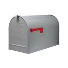 Stanley Gray, Extra Large, Steel, Post Mount Mailbox