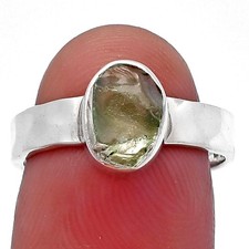 Natural Aquamarine Rough - Brazil 925 Sterling Silver Ring s.7 Jewelry R-1001