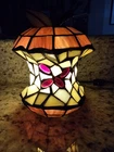 Vintage Stained Glass Apple Core Table Lamp Accent Light Tiffany Style Mosiac