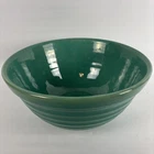 Vintage Bauer Ringware Mixing Bowl in Turquoise Green Glaze, # 12 Made in USA