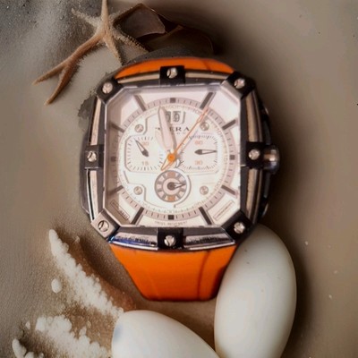 BRERA Orologi Supersportivo Square Orange Chronograph Wristwatch