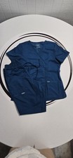 Cherokee Workwear Women’s Scrub Set Size M Tall Petrol blue Two Pocket