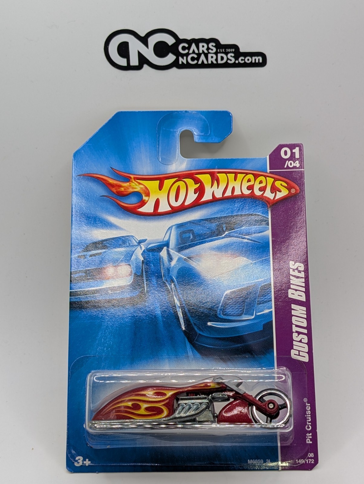 2008 Hot Wheels Custom Bikes 1/4 Pit Cruiser Red 149/172 (Soft Corners)