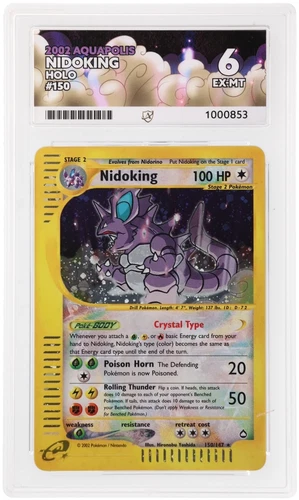 Nidoking 150/147 Crystal Holo Secret Rare Ace 6 EX-MT Pokemon Aquapolis