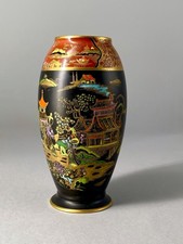 W&R Carlton Ware Noir Black Mikado 15.5cm Vase - Stoke On Trent