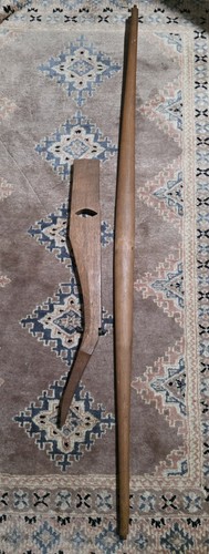 Vintage Montagnard Crossbow Art Carved Wooden Tribal Bow US Vietnam War Era 46”
