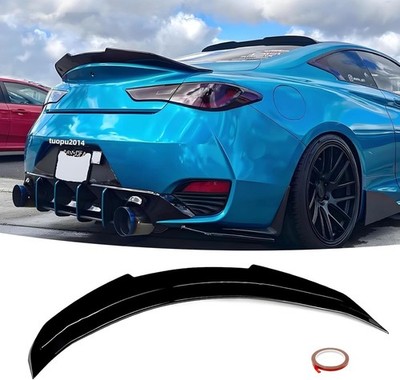 Fit For INFINITI Q60 Rear Spoiler Trunk Wing Duckbill Style Gloss Black 2017-22