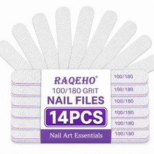 14pc Nail Files 100/180 Grit - Double Sided Emery Board Natural Nail