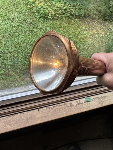ANTIQUE COPPER FLASHLIGHT CHALLENGE MADE IN USA WORKING