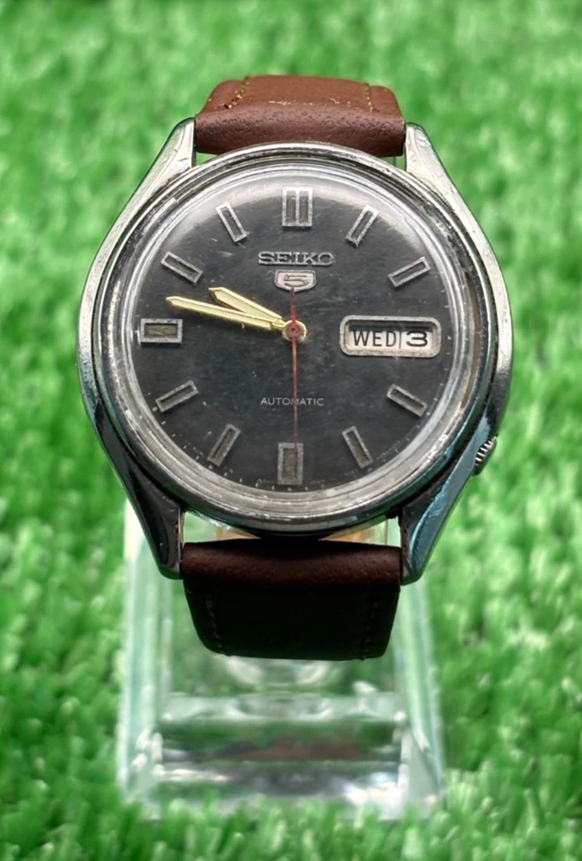 Vintage Seiko 5 Automático || Esfera Negra || Reloj Hombre Vintage || Foto 2 de 4