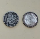 1889-S & 1881-O Morgan Silver Dollars $1 Coins 90% Silver US Mixed Mint Lot