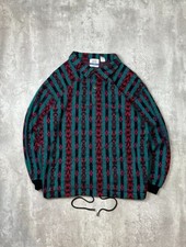 Vintage 90s Denim Express Aztec Striped Print 3/4 Button Sweatshirt Size Large