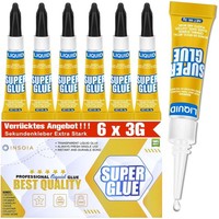 Sekundenkleber 6X 3G - Extra Stark, Transparent - Alleskleber, Wasserfest