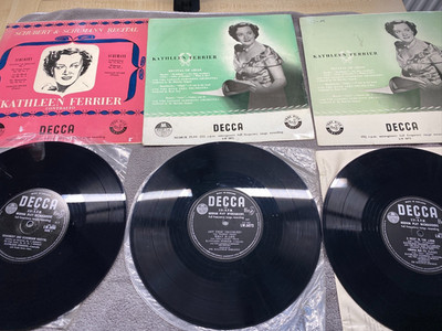3 x Kathleen Ferrier Recital of Arias, Schubert etc.... 10'' Decca VGC