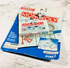Vintage MONOPOLY Miniature Portable Travel Keychain 1998 Basic Fun SEALED