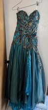 Mac Duggal Peacock Sequin Gown Prom Dress Size 4