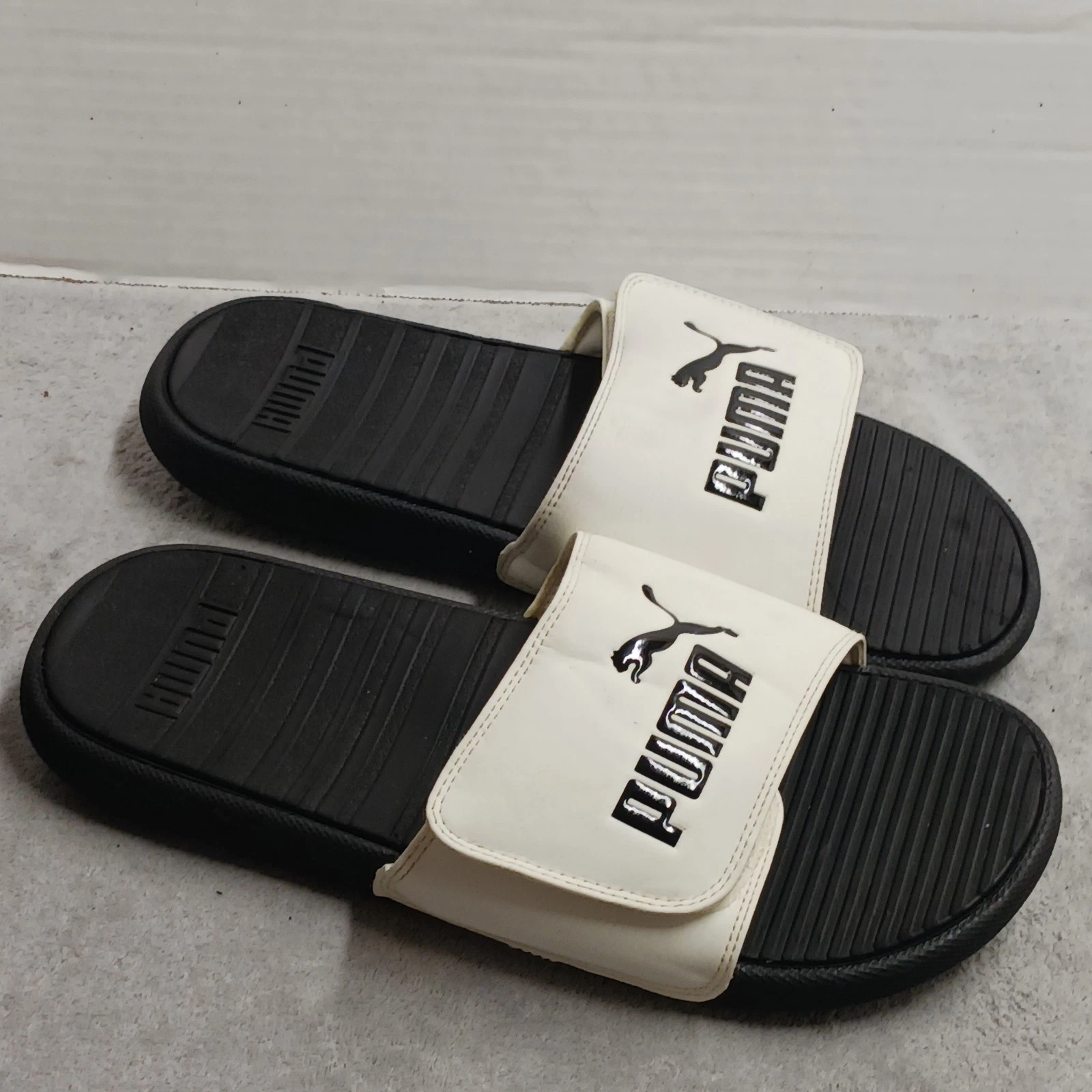 Infradito PUMA uomo cool gatto slide knockout colore nero bianco logo TAGLIA US 10