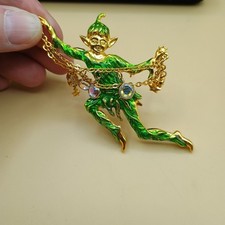 Kirks Folly 2000 Millennium Fairyland Green Goblin Fairy Elf Brooch Pin MINT